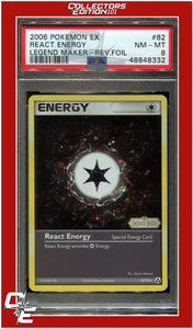 EX Legend Maker 82 React Energy Reverse Foil PSA 8 *SWIRL*