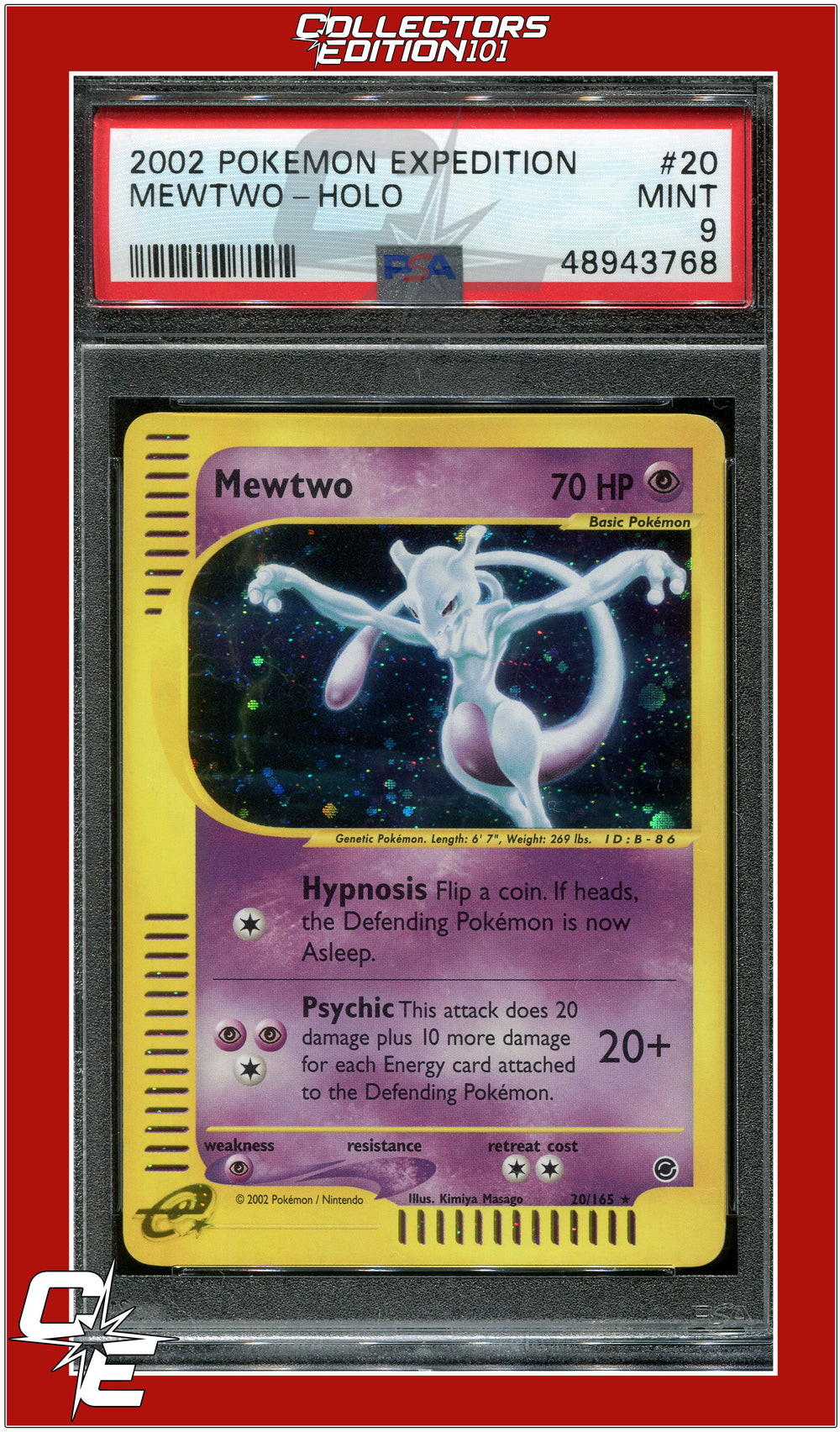 Expedition 20 Mewtwo Holo PSA 9