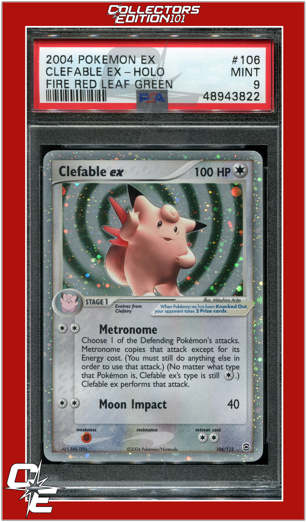 EX FireRed LeafGreen 106 Clefable EX Holo PSA 9