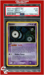 EX Unseen Forces I/28 Unown Holo PSA 7