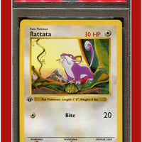 Base Set 61 Rattata 1st Edition PSA 9