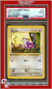 Base Set 61 Rattata 1st Edition PSA 9