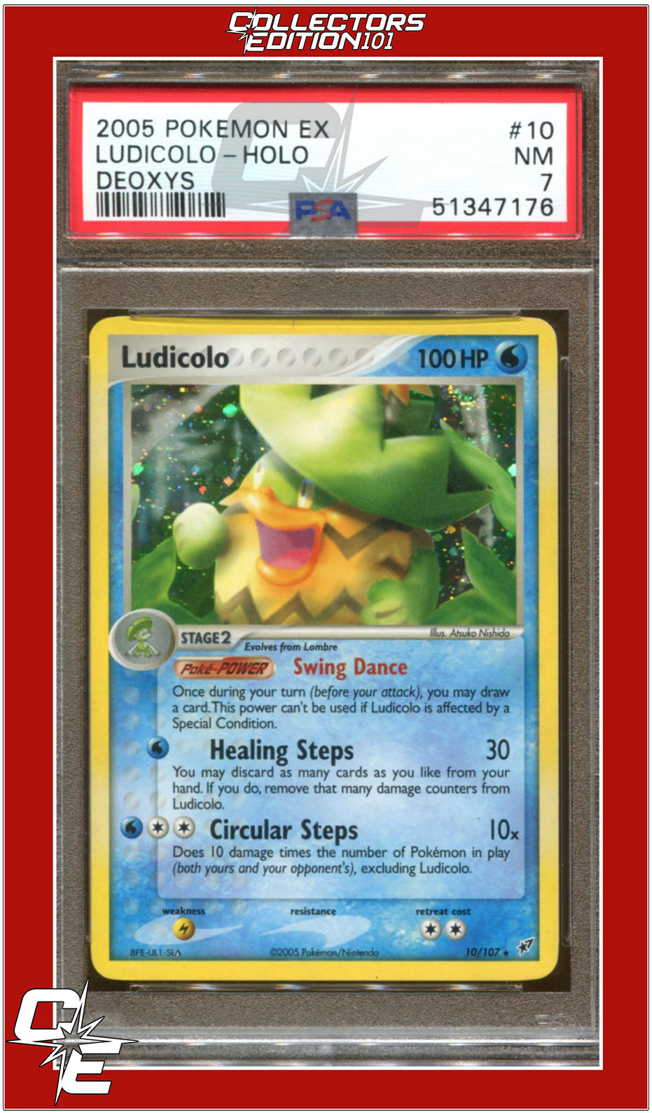 EX Deoxys 10 Ludicolo Holo PSA 7