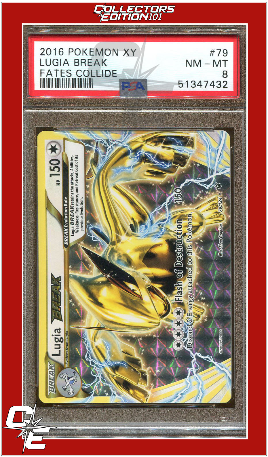 Fates Collide 79 Lugia Break PSA 8