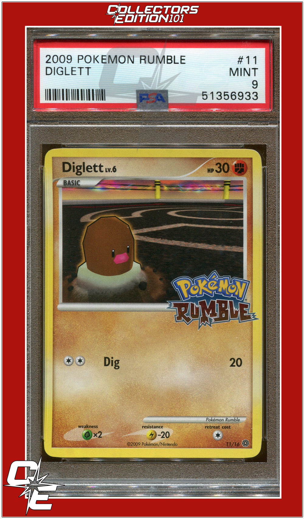 Pokemon Rumble 11 Diglett PSA 9