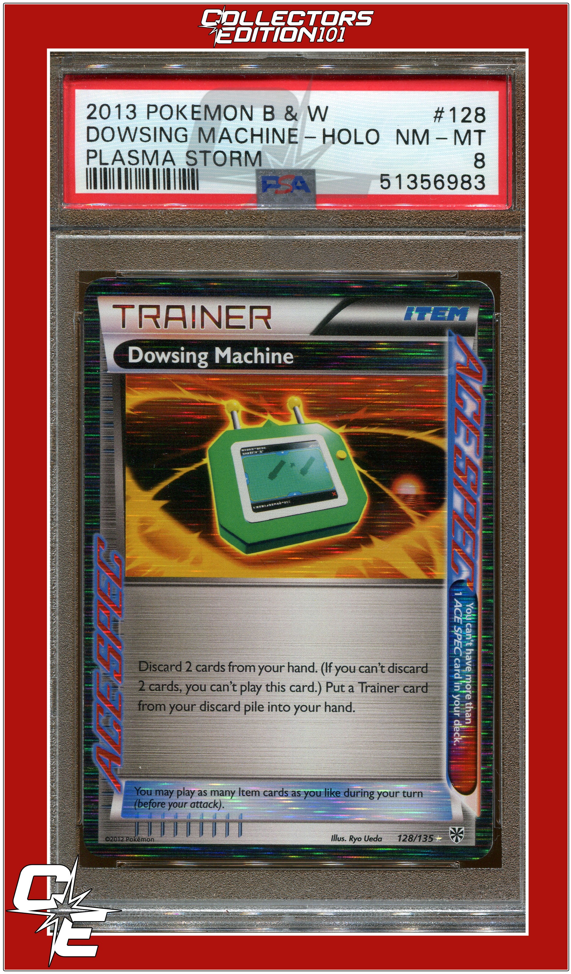 dowsing machine pokemon card Plasma Storm 128 Dowsing Machine Holo PSA 8