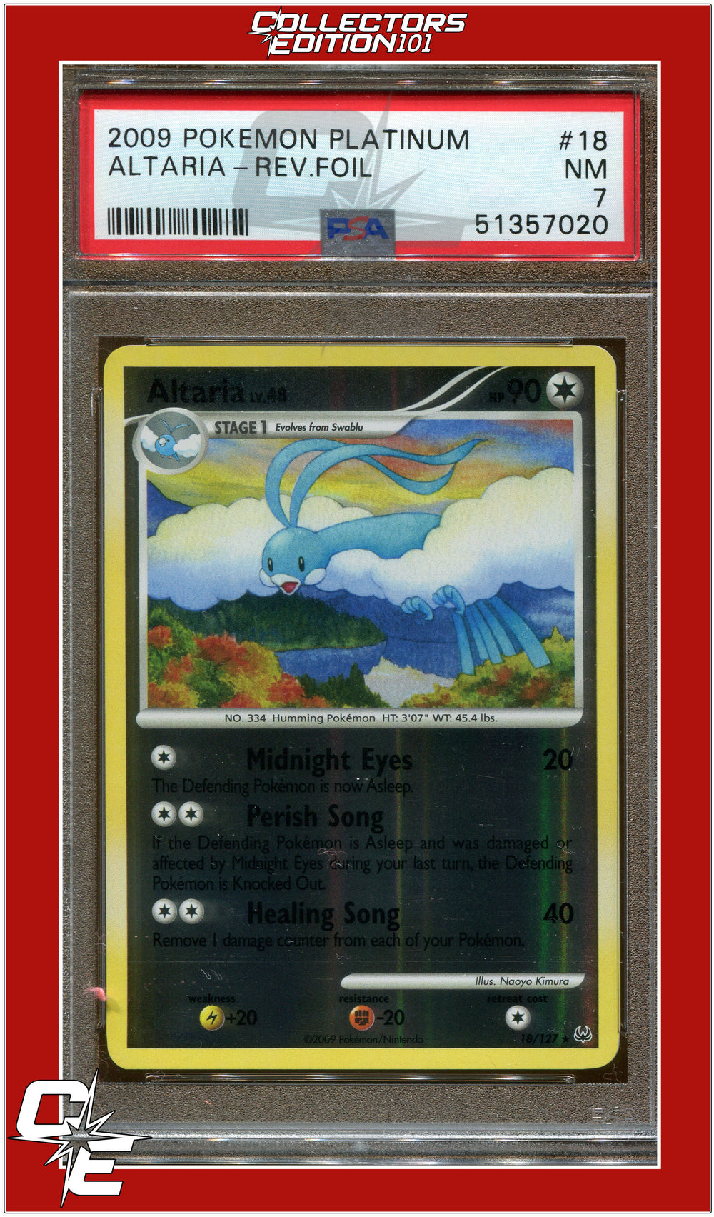 Platinum 18 Altaria Reverse Foil PSA 7