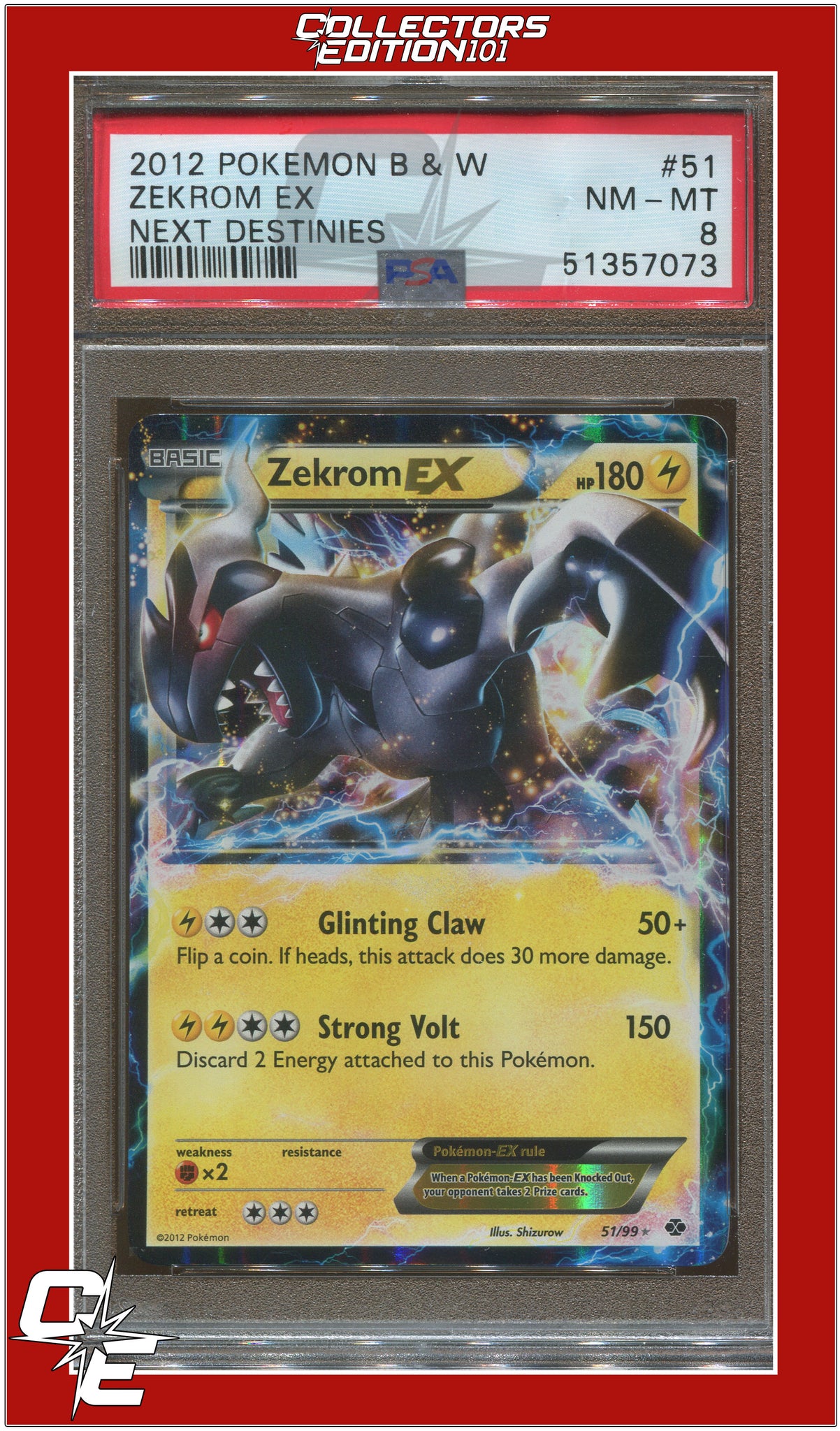 Card Zekrom-EX 51/99 da coleção Next Destinies