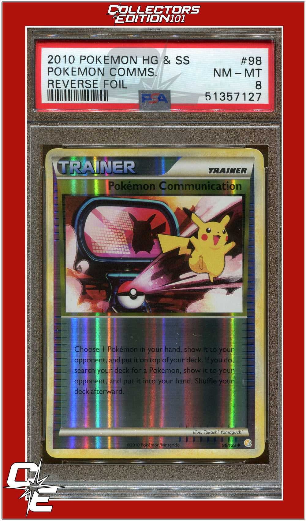 Heartgold & Soulsilver 98 Pokemon Communication Reverse Foil PSA 8