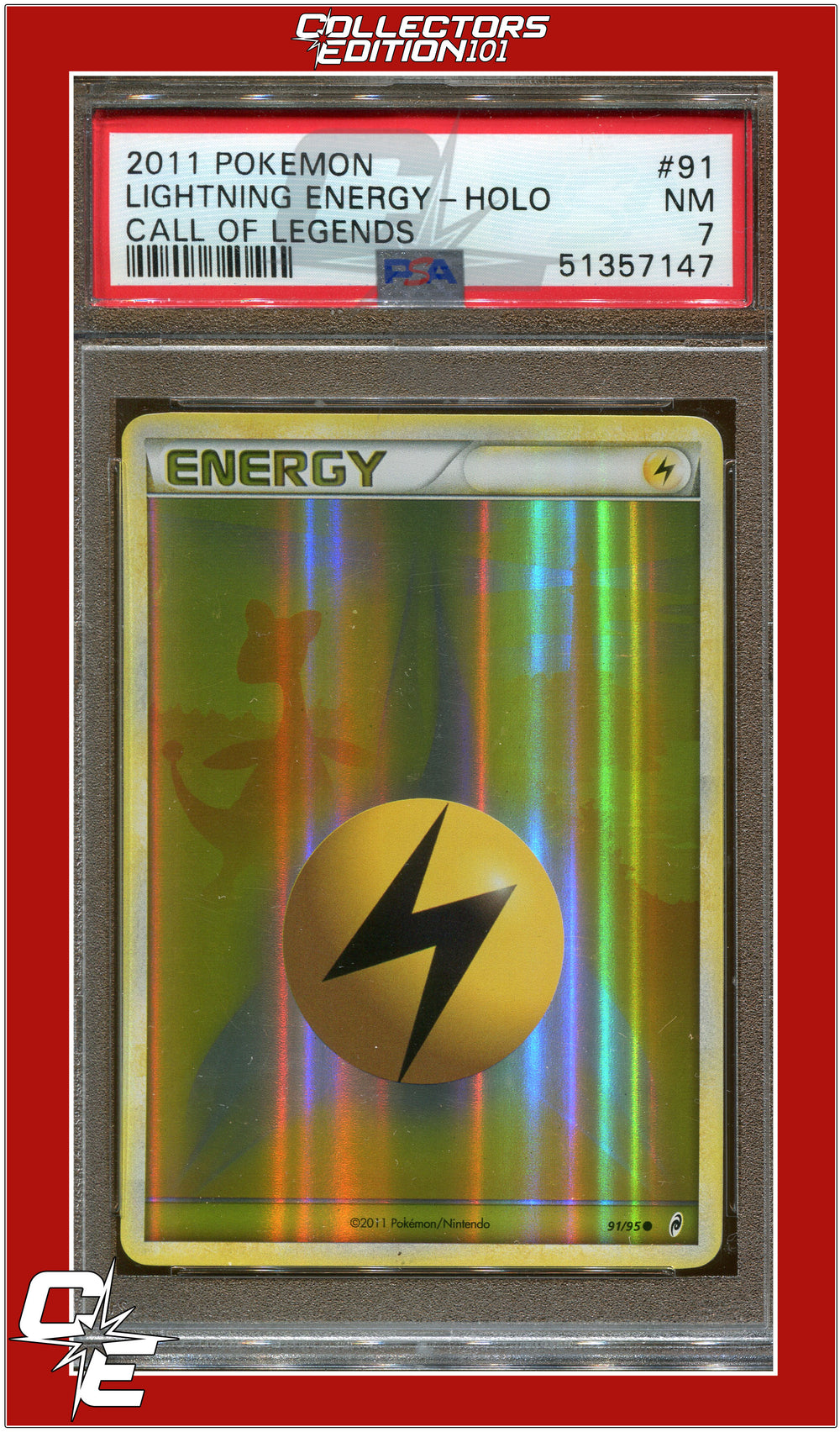 Call of Legends 91 Lightning Energy Holo PSA 7