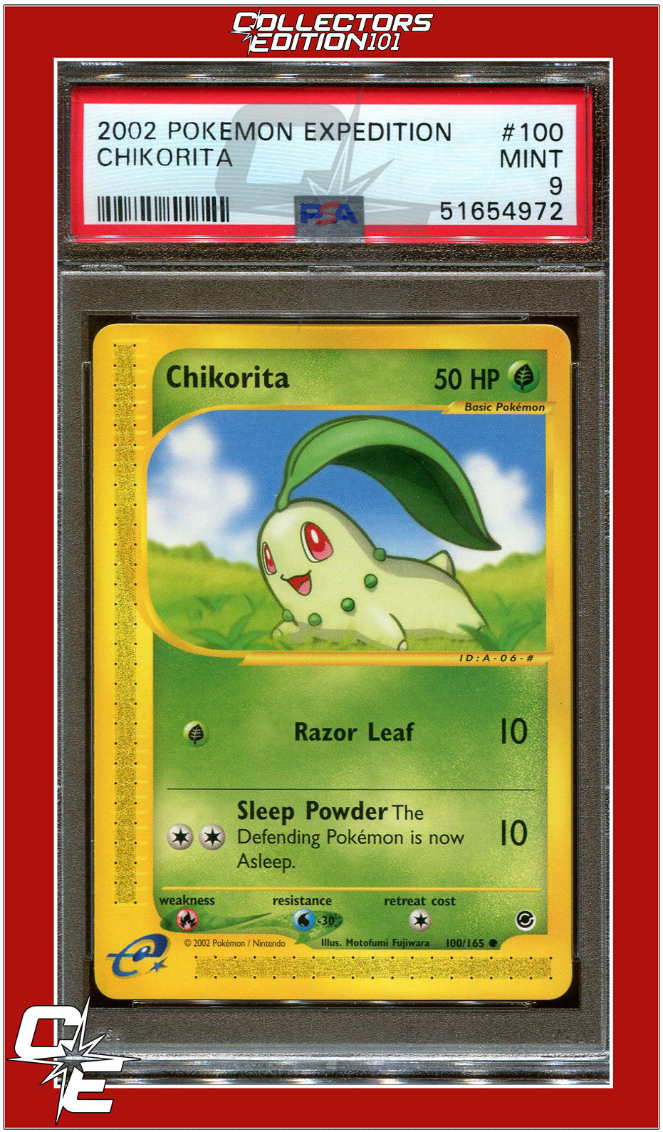 Expedition 100 Chikorita PSA 9