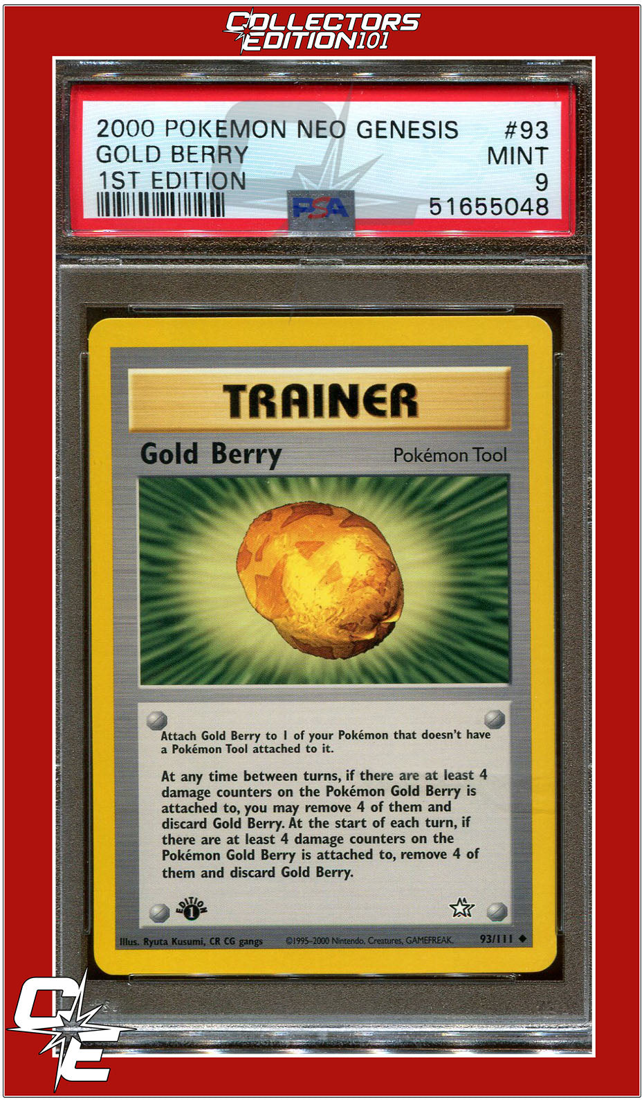 Neo Genesis 1st Edition 93 Gold Berry PSA 9