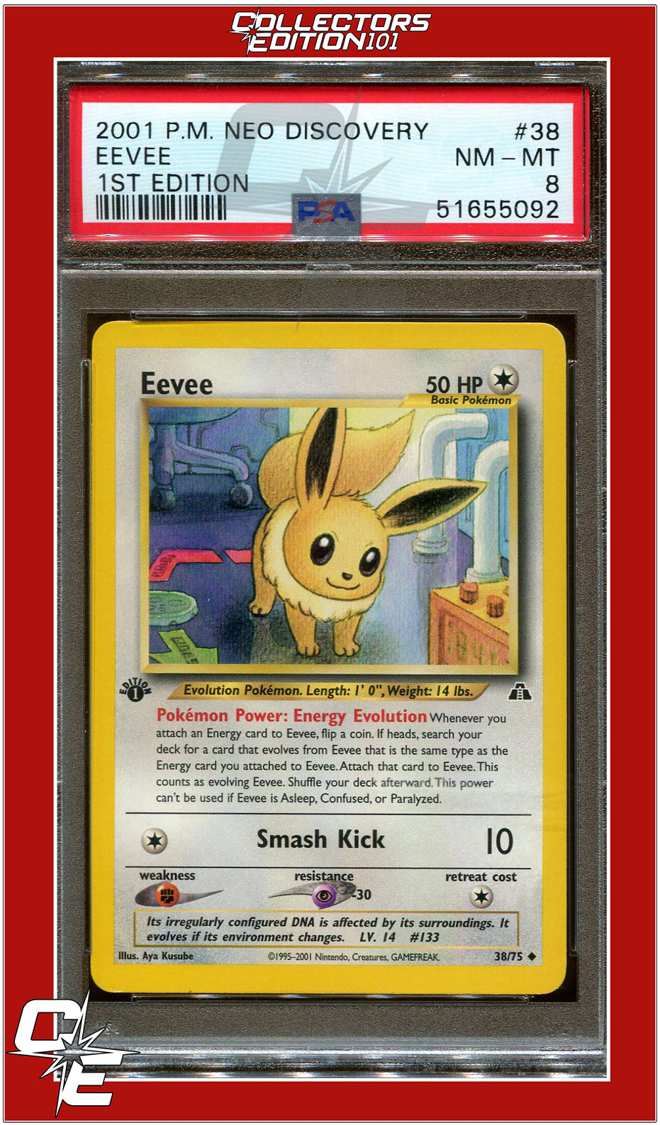 Neo Discovery 38 Eevee 1st Edition PSA 8