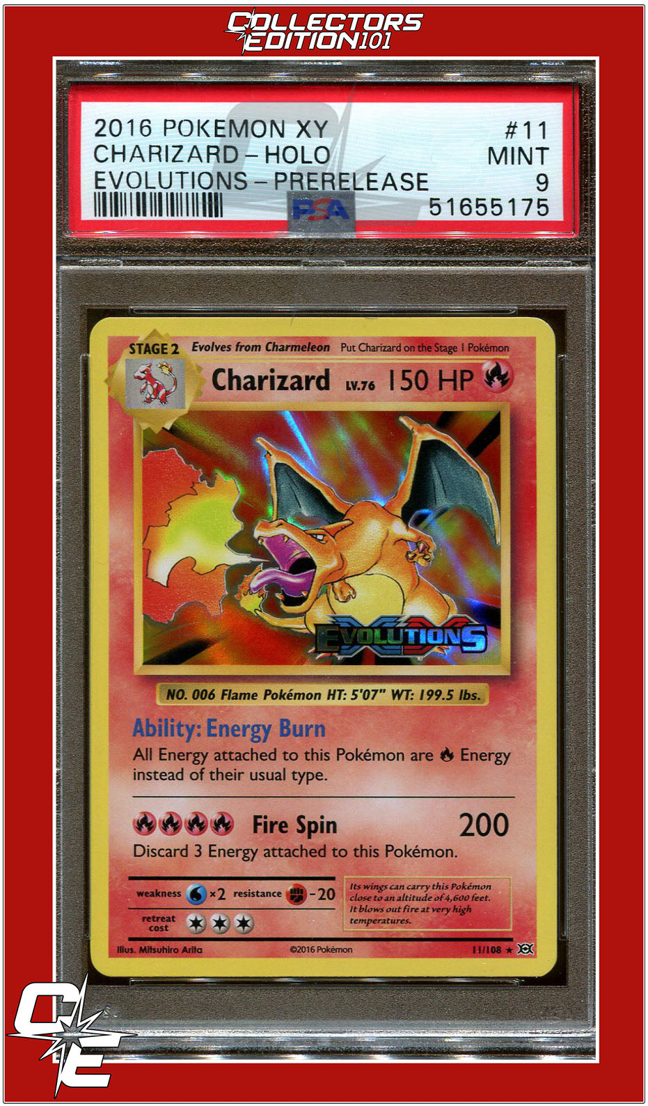 Charizard Holo 11/108 CGC offers Mint 9