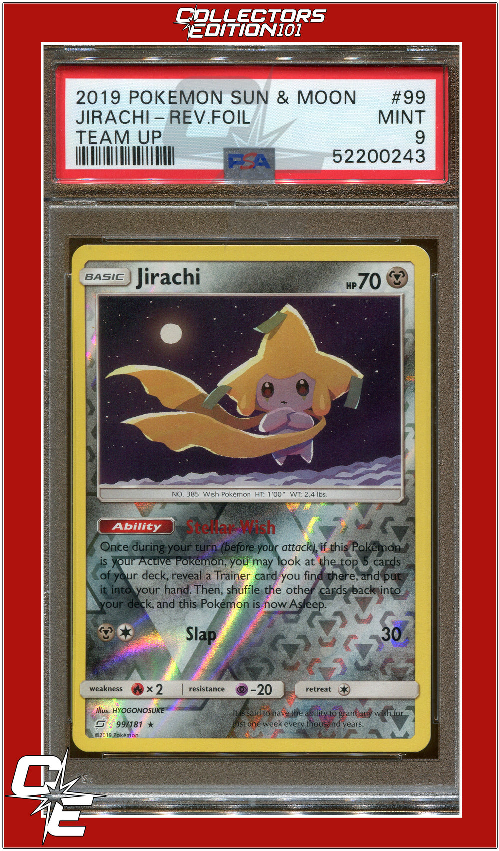 Team Up 99 Jirachi Reverse Foil PSA 9