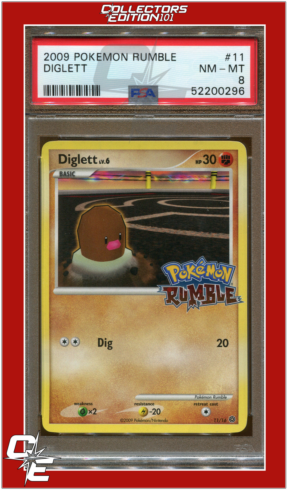 Pokemon Rumble 11 Diglett PSA 8