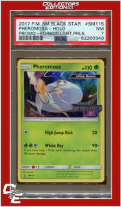 SM Black Star Promo SM115 Pheromosa Holo Forbidden Light Prerelease PSA 7