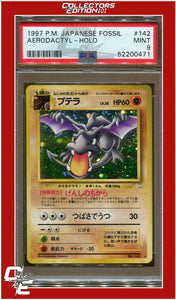 Japanese Fossil 142 Aerodactyl Holo PSA 9