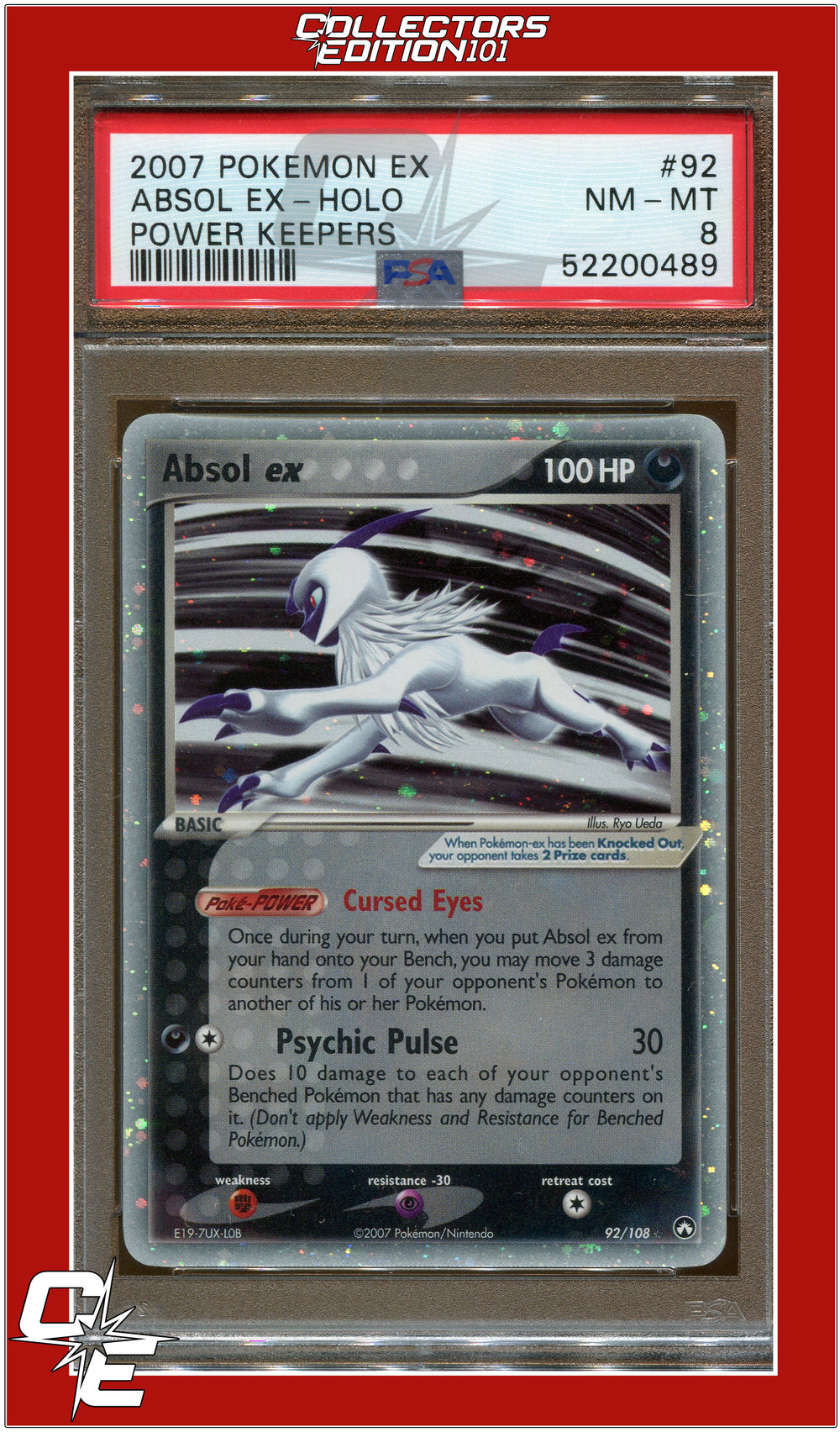 EX Power Keepers 92 Absol EX Holo PSA 8