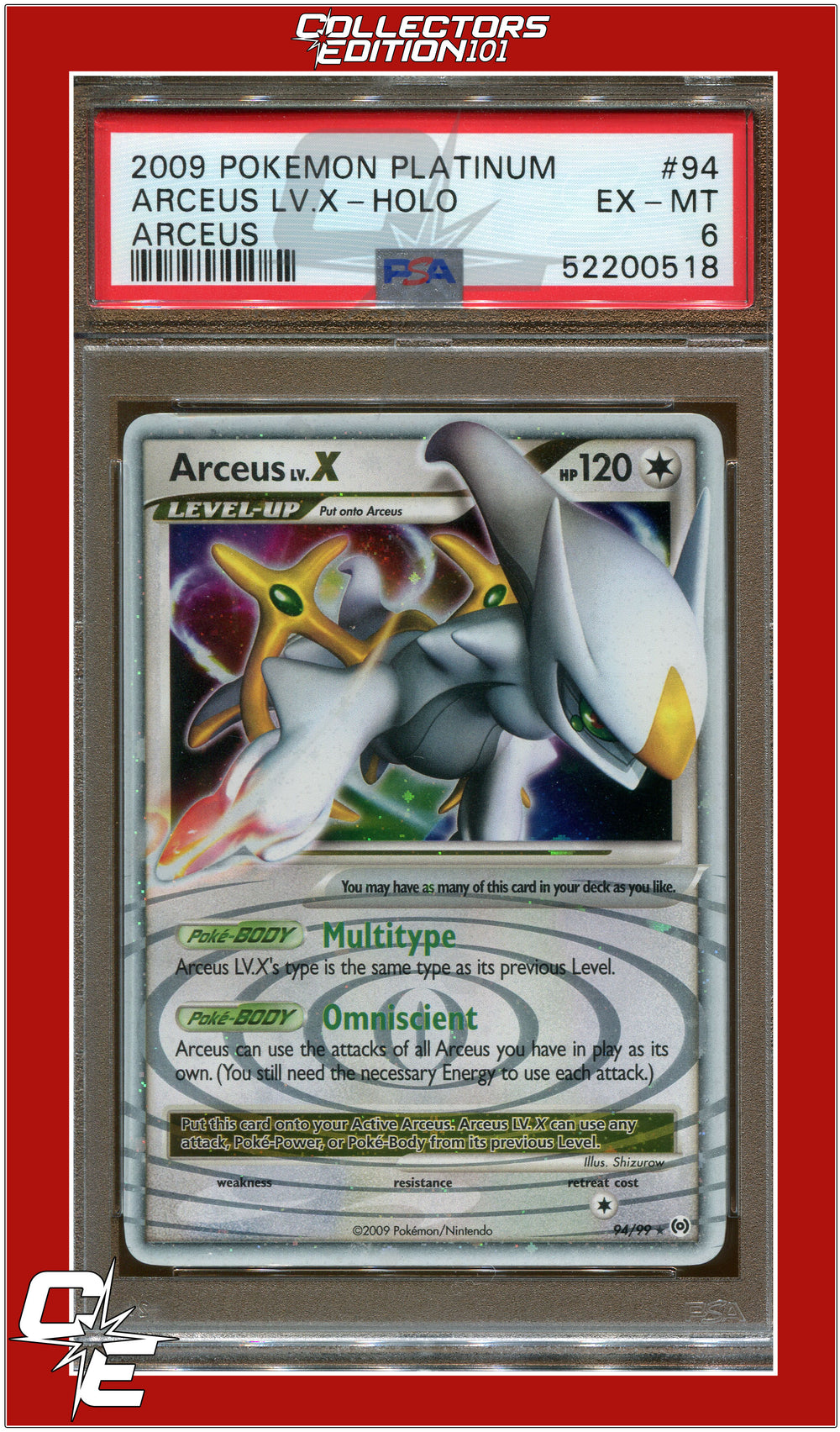 Arceus 94 Arceus LV.X Holo PSA 6