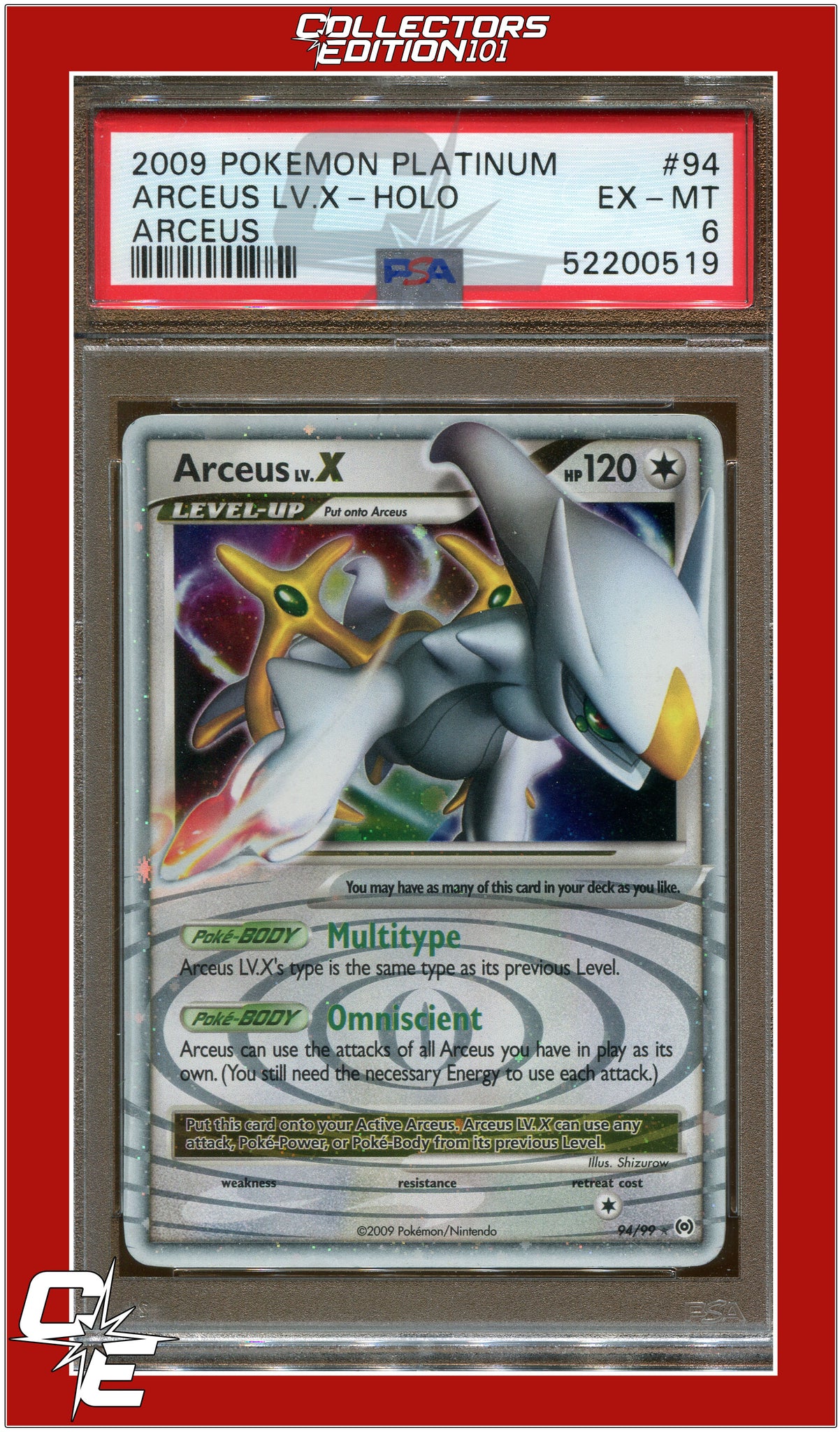 Arceus LV.X Promo Diamond & Pearl Foil Pokemon Card