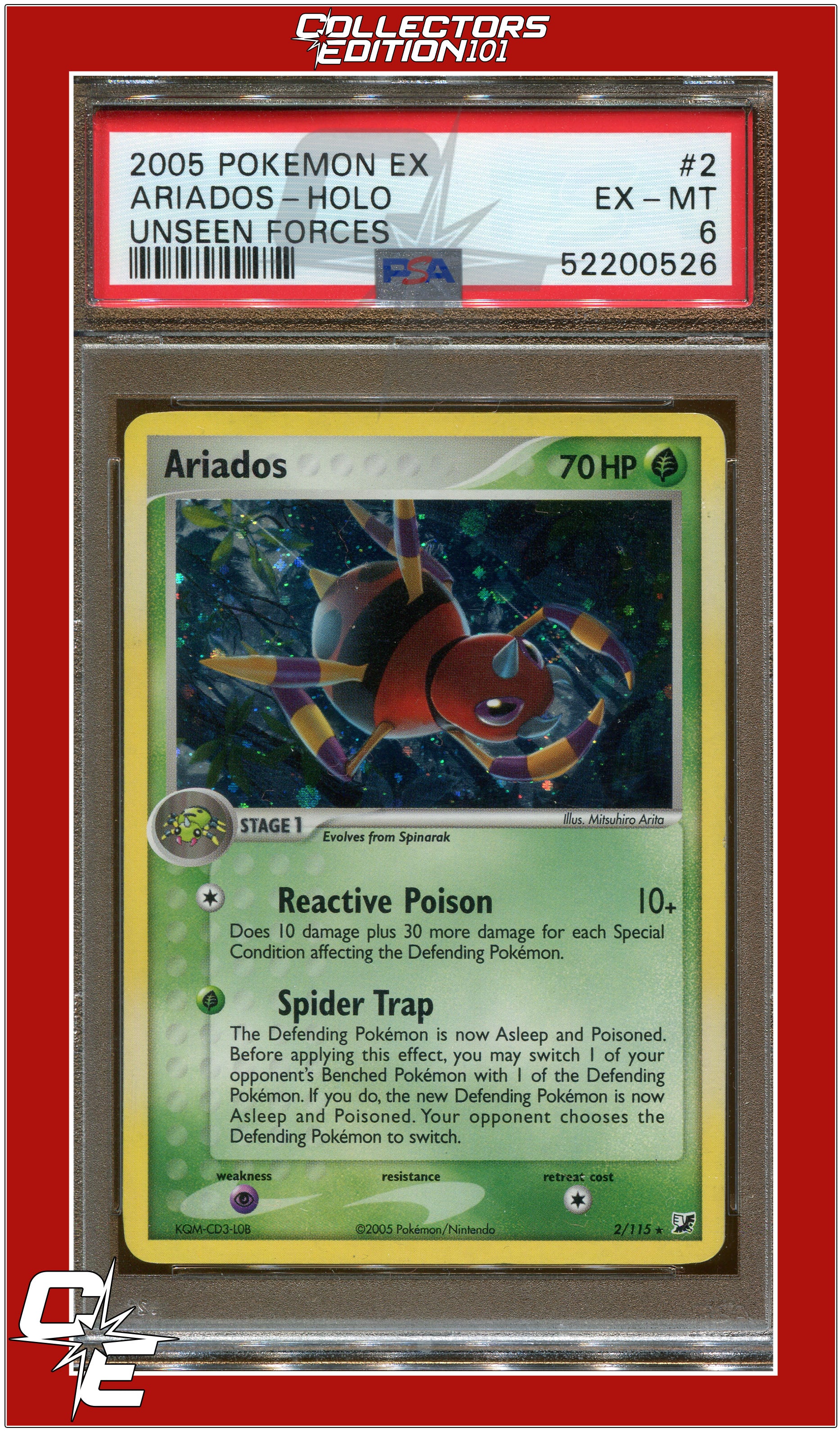 Selling PSA 9 Ariados Holo Aquapolis