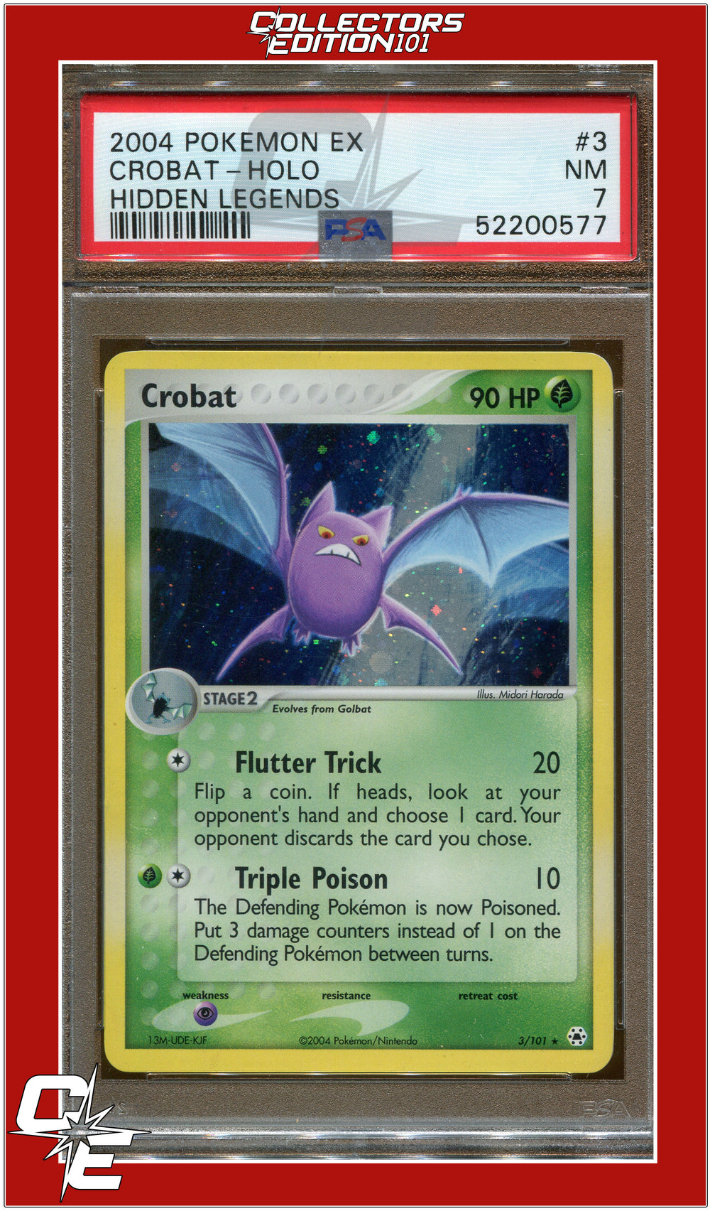 EX Hidden Legends 3 Crobat Holo PSA 7