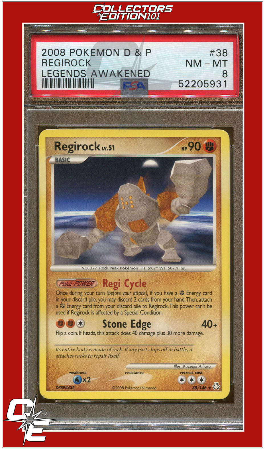 Legends Awakened 38 Regirock PSA 8