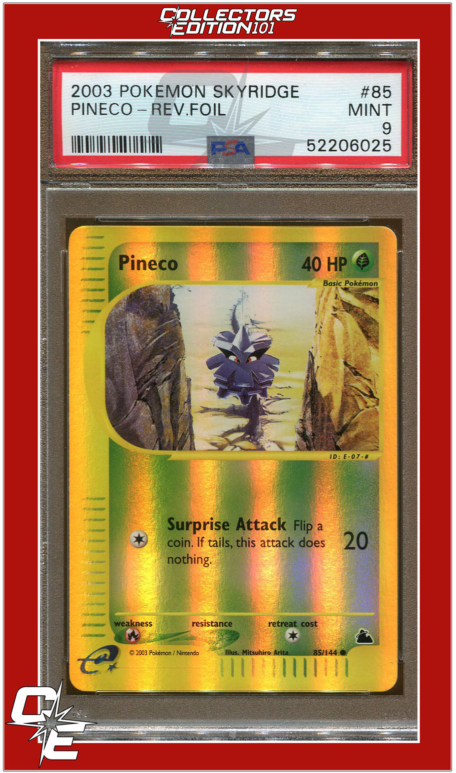 Skyridge 85 Pineco Reverse Foil PSA 9