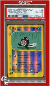 Skyridge 87 Poliwag Reverse Foil PSA 8