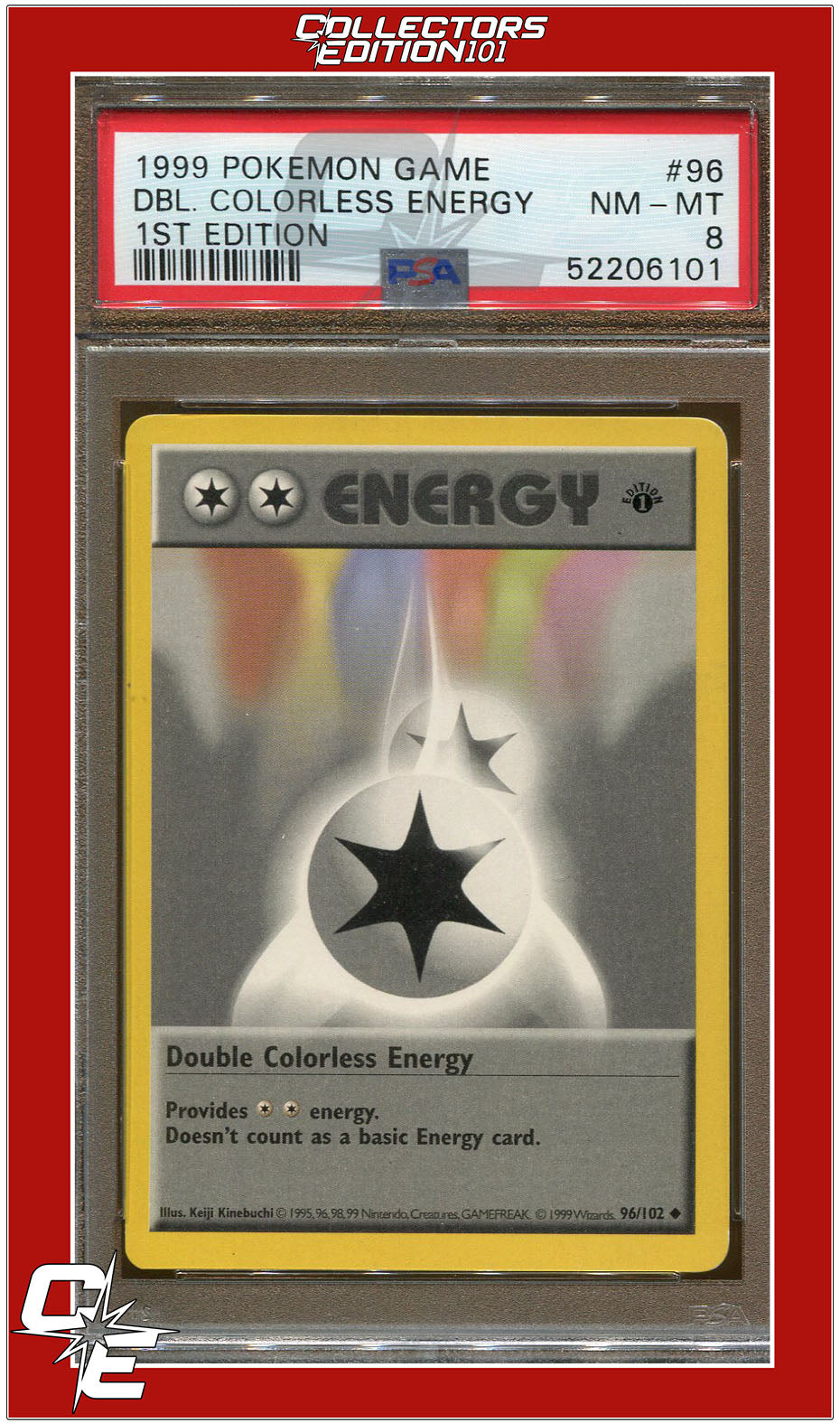 Base Set 96 Double Colorless Energy 1st Edition PSA 8