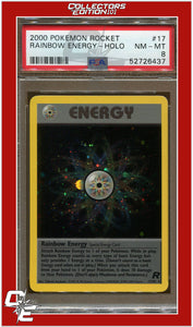 Team Rocket 17 Rainbow Energy Holo PSA 8