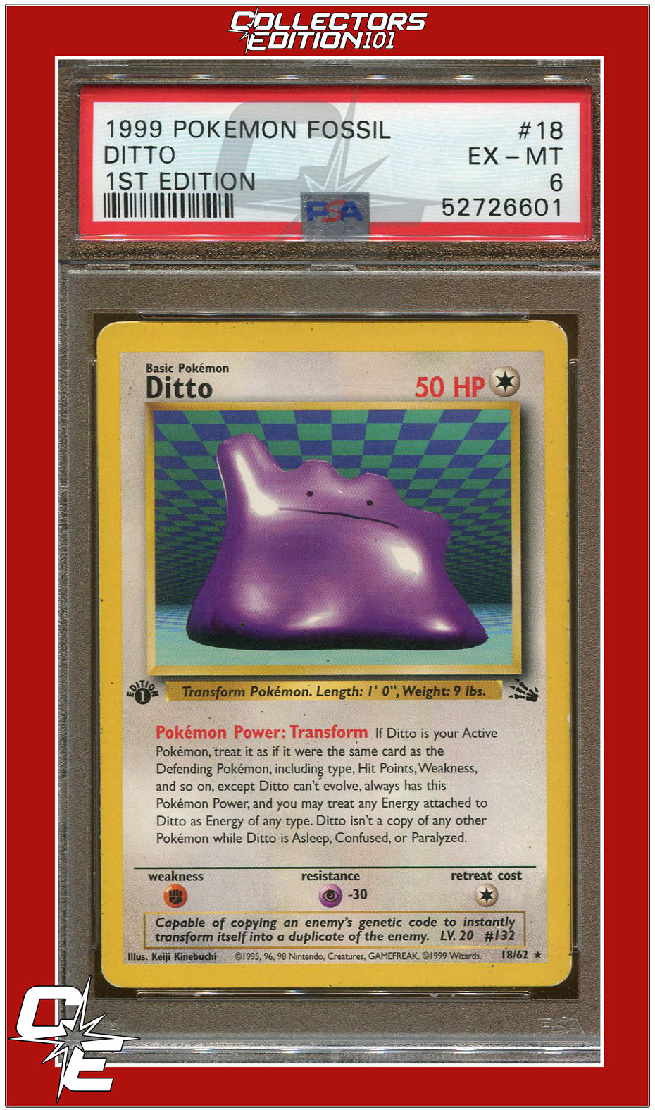 Fossil 18 Ditto 1st Edition PSA 6