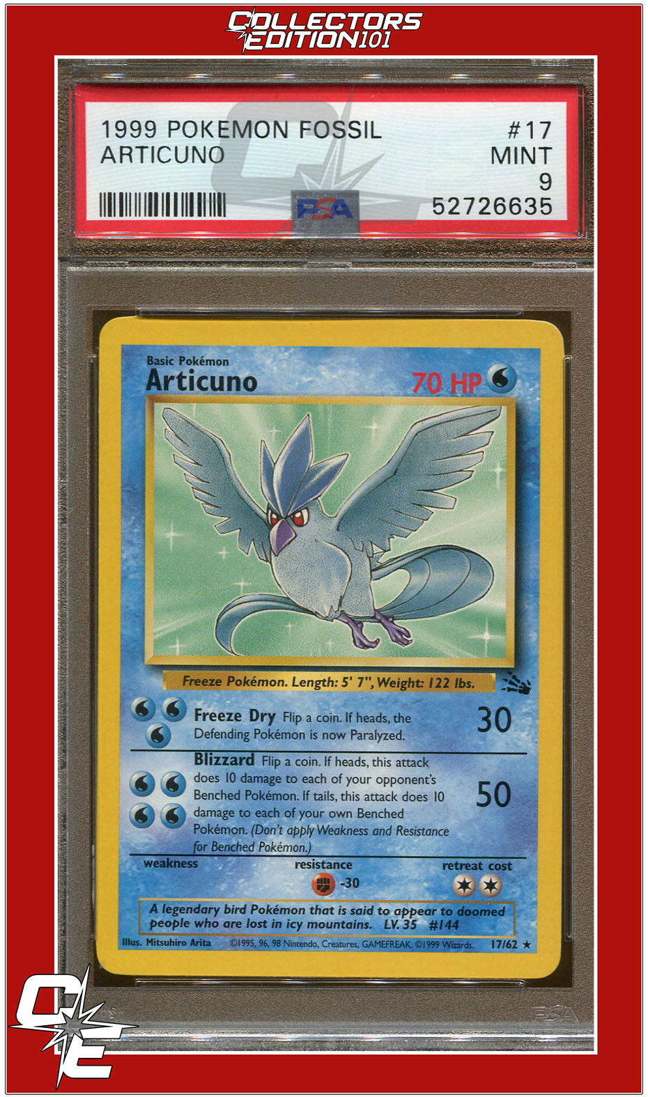 Fossil 17 Articuno PSA 9