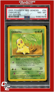 Neo Genesis 1st Edition 54 Chikorita PSA 8