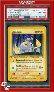 Neo Genesis 1st Edition 55 Chinchou PSA 8