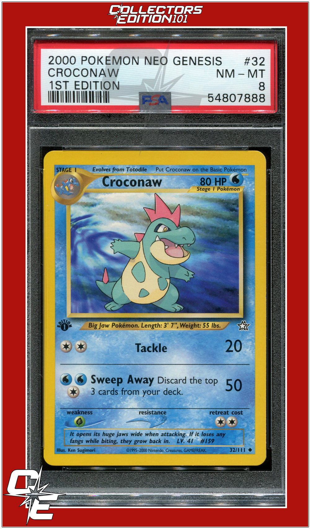 Neo Genesis 1st Edition 32 Croconaw PSA 8