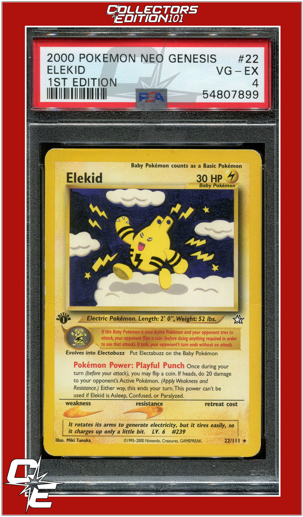 Neo Genesis 1st Edition 22 Elekid PSA 4