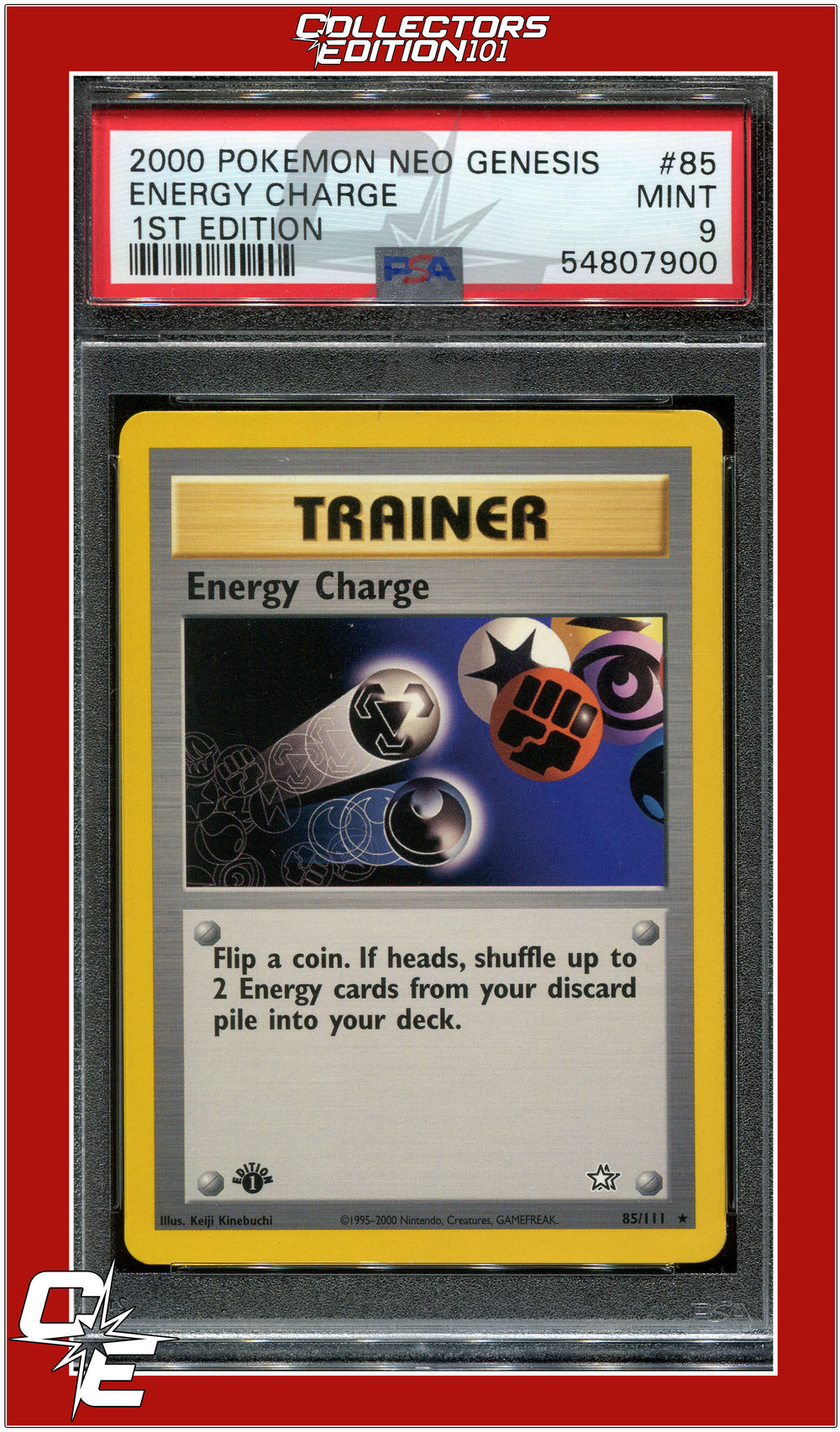 Neo Genesis 1st Edition 85 Energy Charge PSA 9