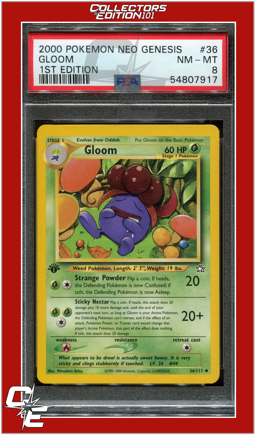 Neo Genesis 1st Edition 36 Gloom PSA 8