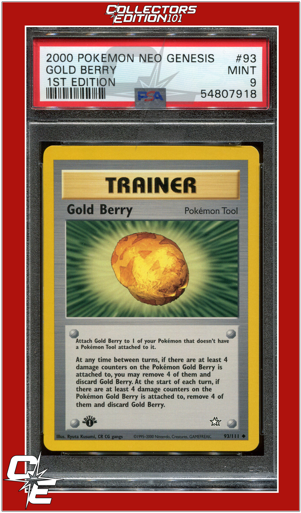 Neo Genesis 1st Edition 93 Gold Berry PSA 9