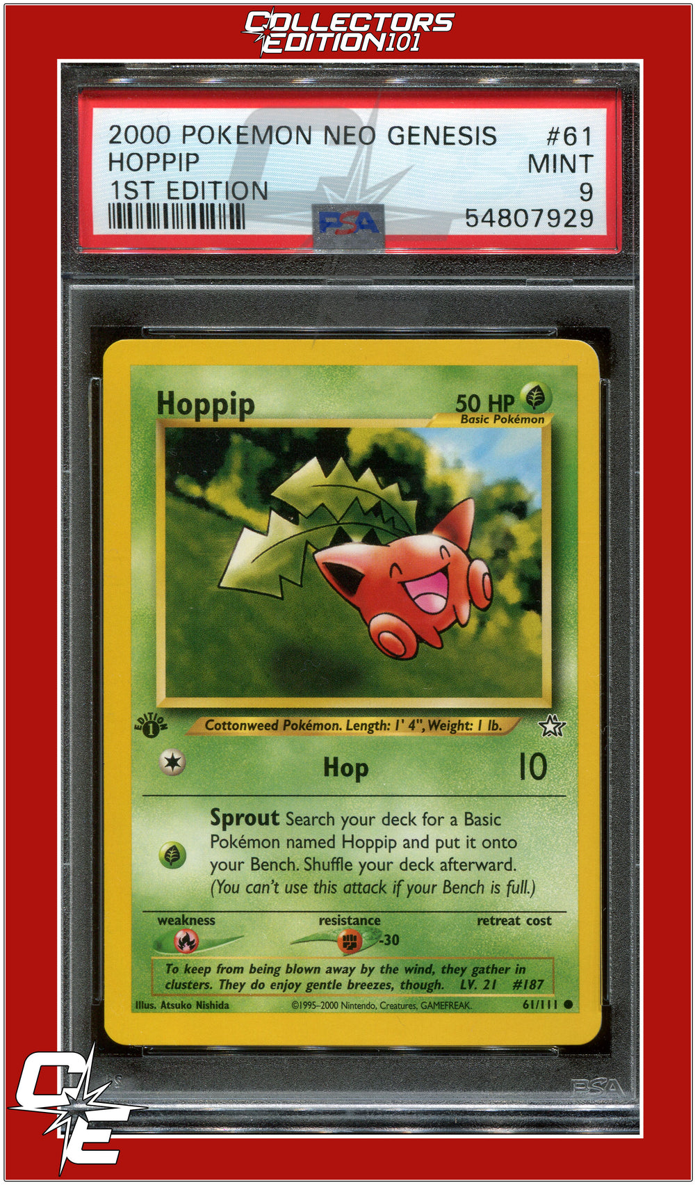 Neo Genesis 1st Edition 61 Hoppip PSA 9