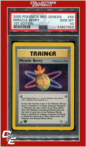 Neo Genesis 1st Edition 94 Miracle Berry PSA 10