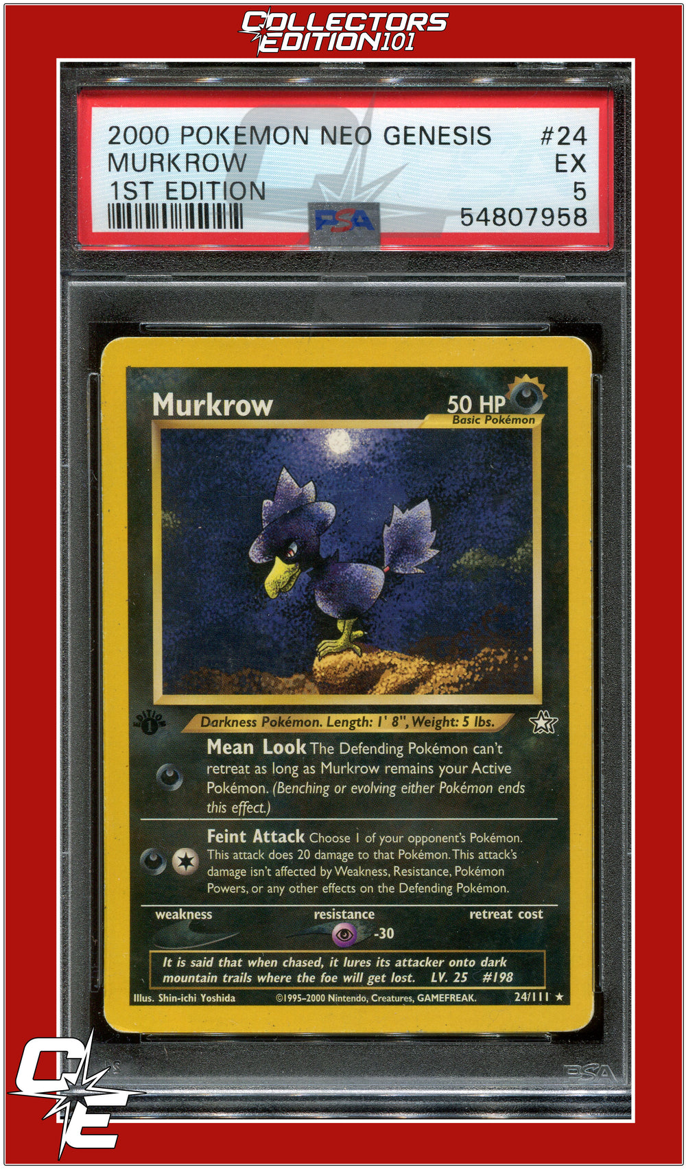 Neo Genesis 1st Edition 24 Murkrow PSA 5