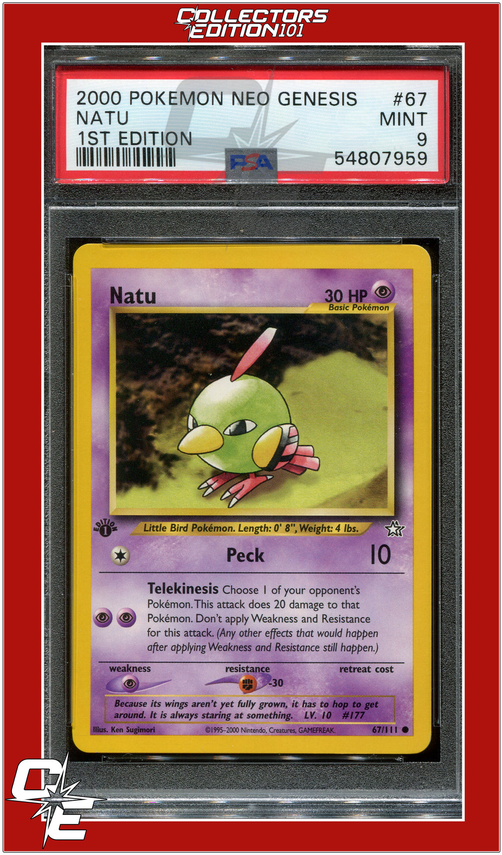 Neo Genesis 1st Edition 67 Natu PSA 9