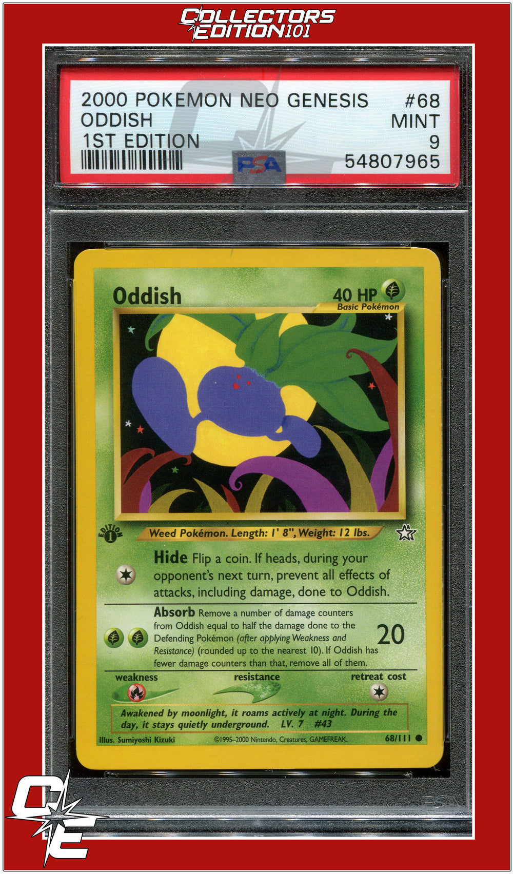 Neo Genesis 1st Edition 68 Oddish PSA 9