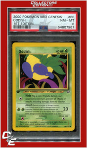 Neo Genesis 1st Edition 68 Oddish PSA 8