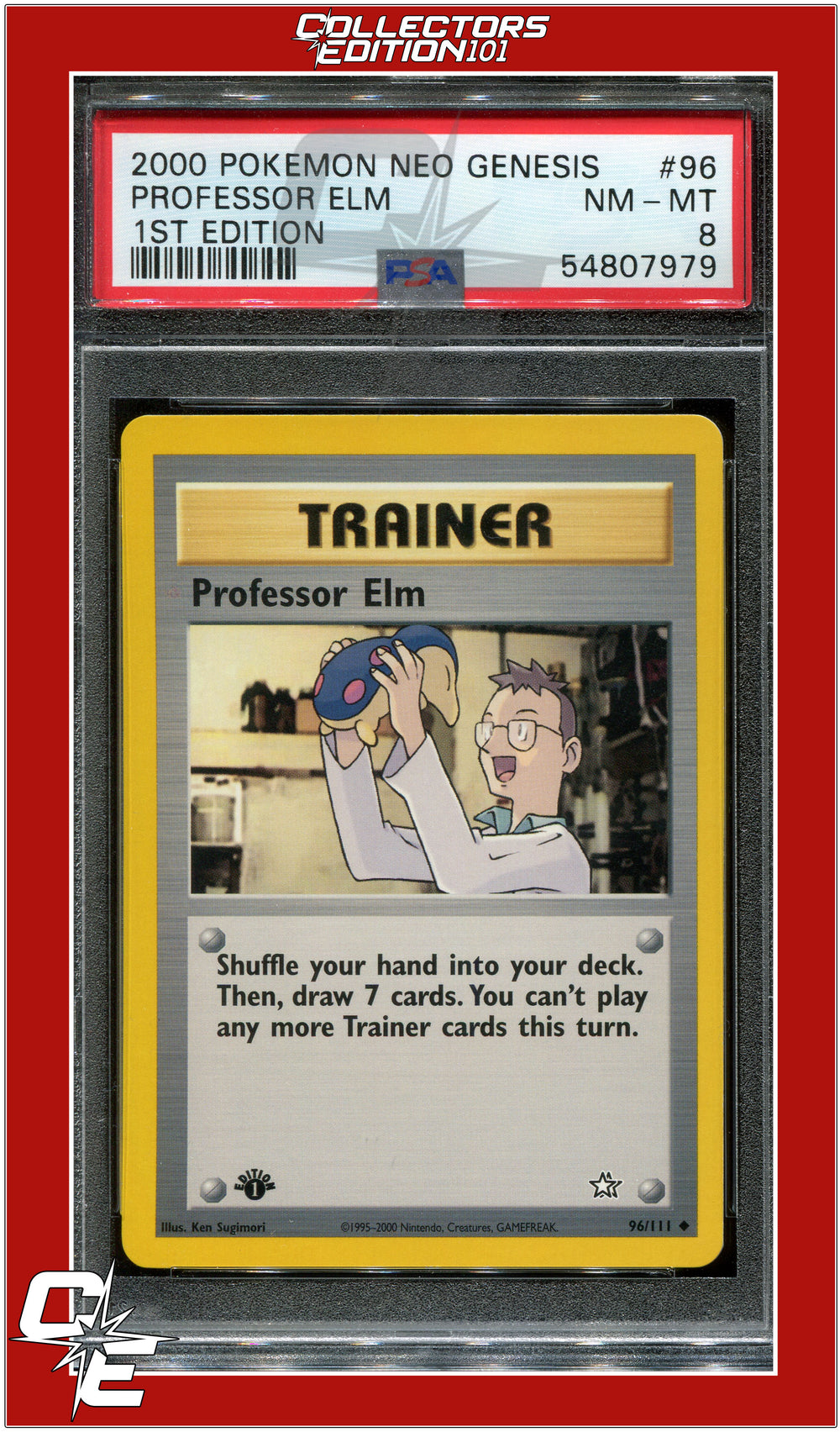 Neo Genesis 1st Edition 96 Professor Elm PSA 8