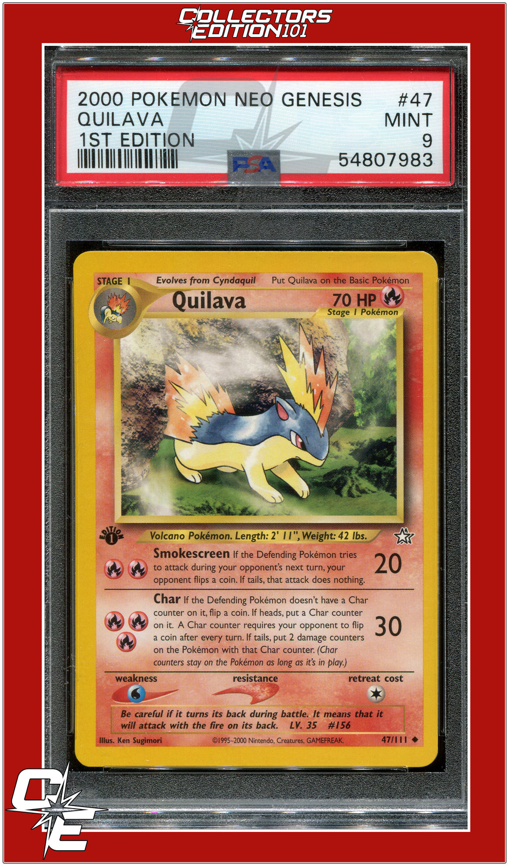 Neo Genesis 1st Edition 47 Quilava PSA 9