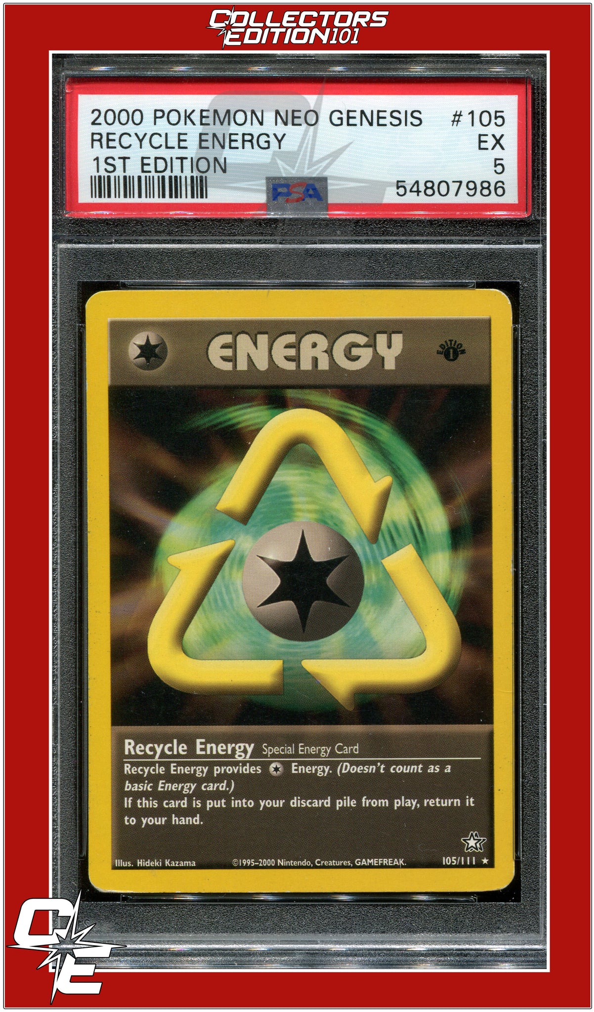 Neo Genesis 105 Recycle Energy 1st Edition PSA 5 | Collectors Edition 101 Neo Genesis 105 Recycle Energy 1st Edition PSA 5 | Collectors Edition 101